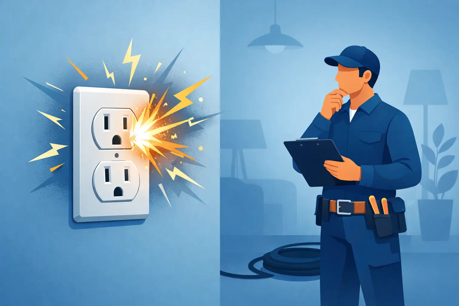 Why Outlets Spark and When to Call an Electrician